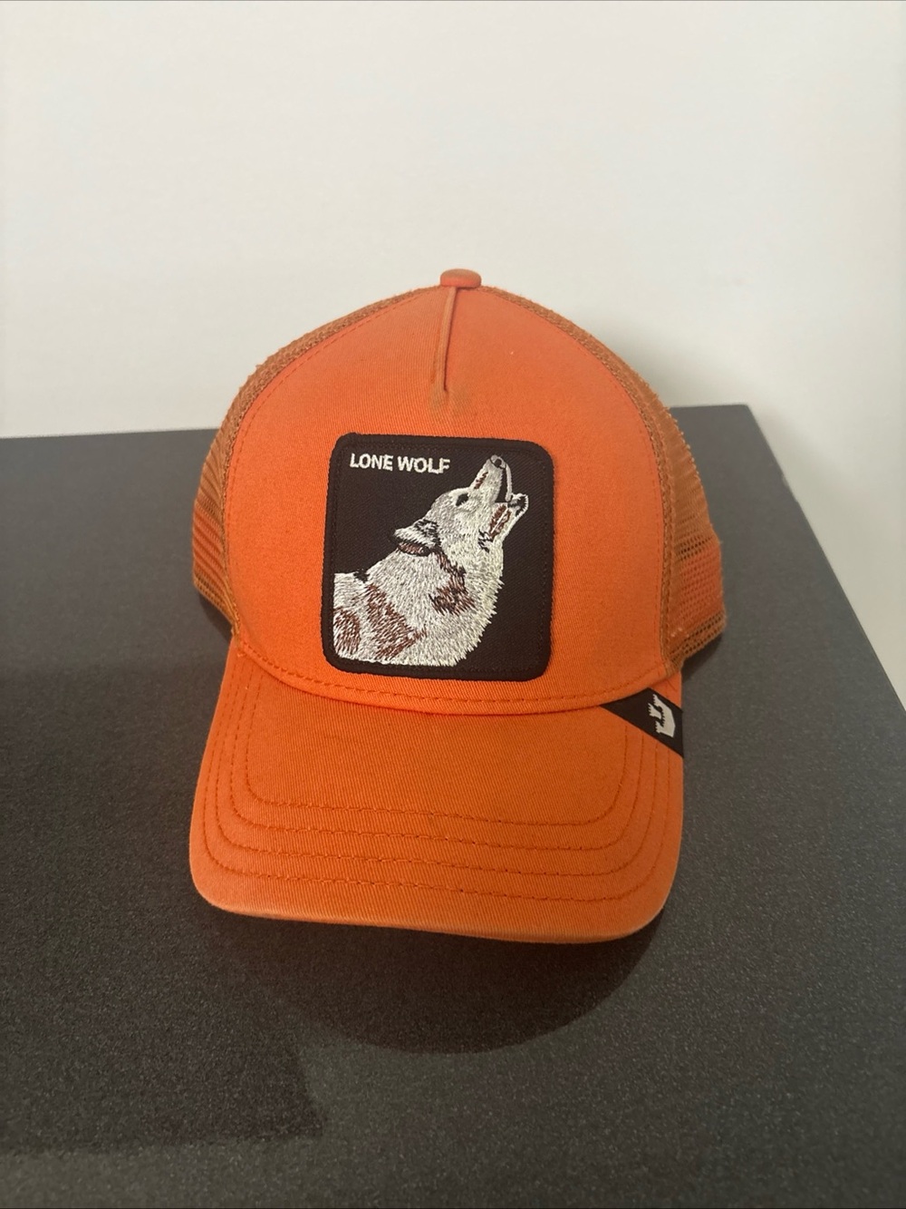 Goorin Bros Orange 'Lone Wolf' Mens Trucker Hat